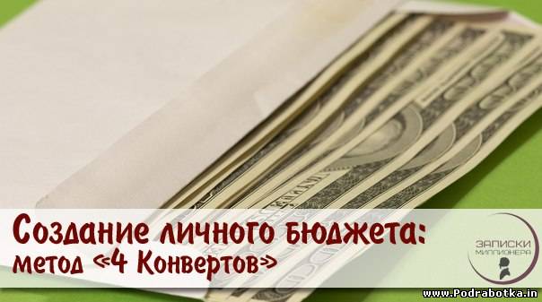 Создание личного бюджета: метод «4 Конвертов».